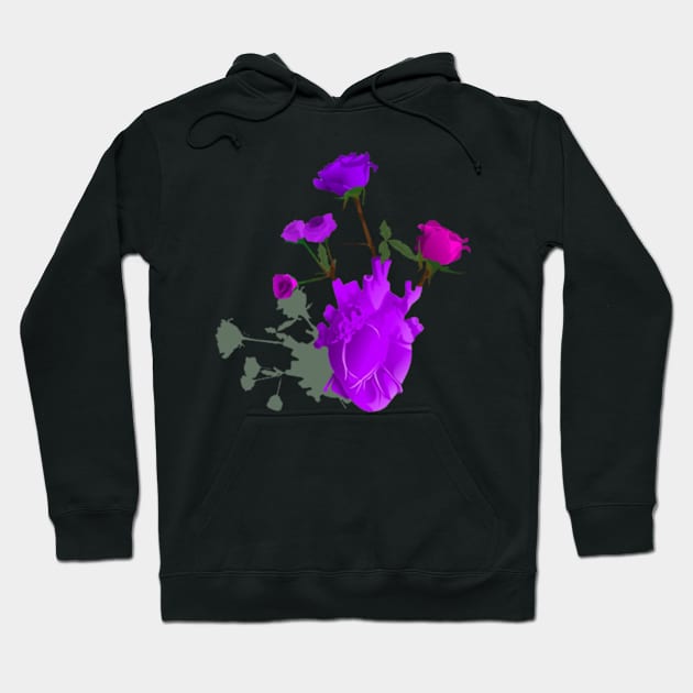 the heart of the rose flower Hoodie by RAINYDROP